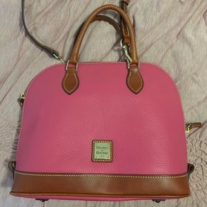 Dooney and Burke Hot Pink Pebble Grain Zip Satchel